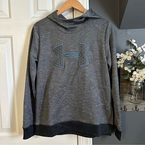 Women’s Under Armour Big Logo Dark Gray Cold Gear Hoodie W/Scuba Hood